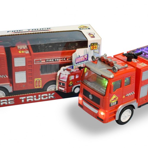 3-in-1 Toy Trucks Set Including Fire Truck, Garbage Truck and Excavator with 4D Stunning Lights and Sounds Automatic Bump & Go Toy