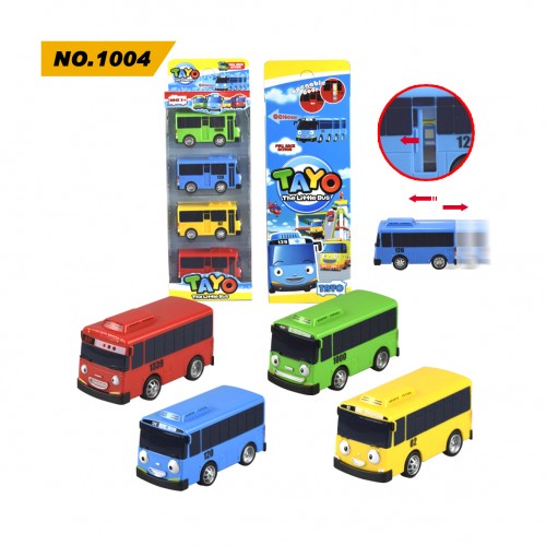 Tayo Bus Pull Back Car Toys Door Openable (4 in 1)